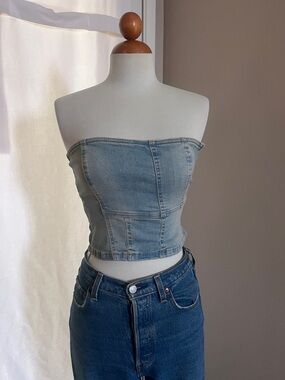 Zara Denim Corset Too